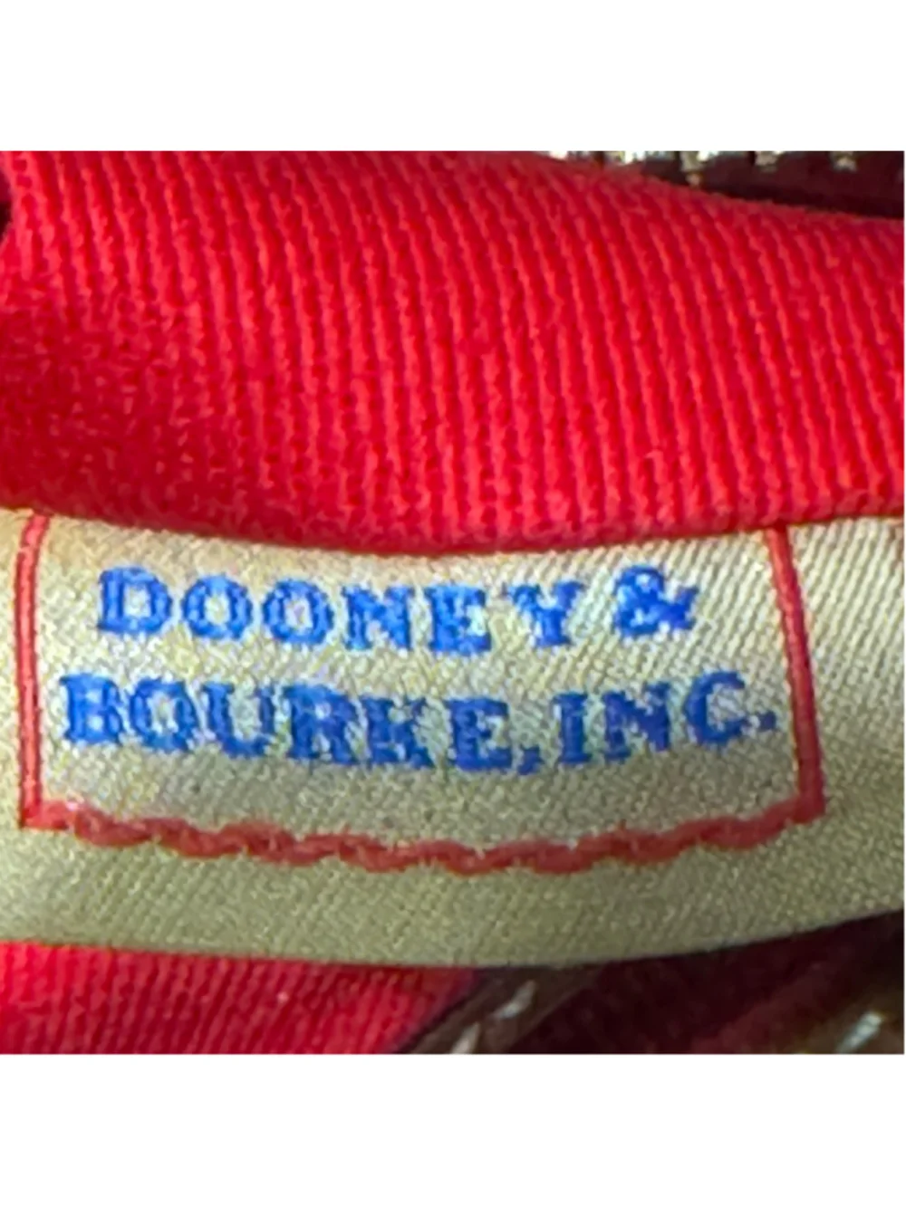 Dooney & Bourke 1975 Pebbled Leather Crossbody Shoulder Bag Brown Red